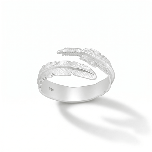 925 Sterling Silver Feather Ring - BANU