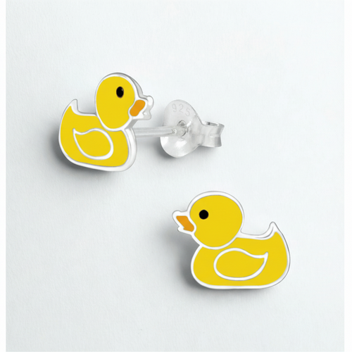 Sterling Silver Duck Stud Earrings – 925 Silver Animal Jewelry - BANU