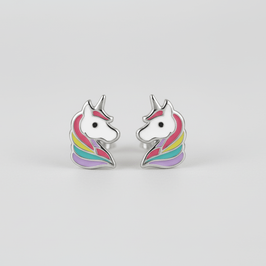 Unicorn Sterling Silver Stud Earrings - BANUEarrings